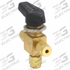 PARKER Manual Three-Way Ball Valve: 1/8 in, Brass, L Flow, Compression x Compression x Compression (MPN 2A-MB2XPFA-BP). Key specifications — Brand: PARKER; Handle: Lever.