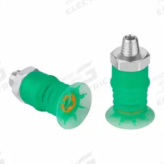 SCHMALZ Vacuum Pad Assembly: Multi-Bellows, 4.5 Folds, 3/8 in NPT Vacuum Port, 32 mm Pad Dia, Green (MPN 10.01.06.05075). Key specifications — attr1019136: 10.01.06.05075; attr1019138: SCHMALZ; attr1019139: 55 A.