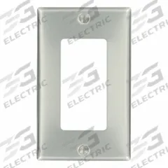LEVITON Wall Plate: Duplex Outlet, 1 Gang, Std Size (MPN 83401). Key specifications — Brand: LEVITON; Material: Aluminum.