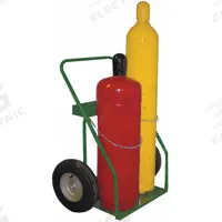 SAFTCART Cylinder Hand Truck: 780 lb, Side by Side, 2 Cylinder, 24 in W x 13 in D Nose Plate (MPN 871-16). Key specifications — attr1343829: SAFTCART; attr1343789: Green; attr1343794: Chain.