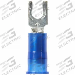 3M Fork Terminals: Blue, Nylon, #6 Stud Size, 16 AWG – 14 AWG Wire Range, Locking Fork, 600 V (MPN MNG14-6FLK). Key specifications — Barrel Style: Insulation Grip; Manufacturer Part Number: MNG14-6FLK; Brand: 3M.