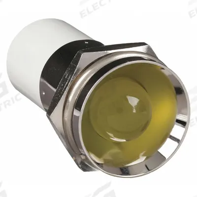 APPROVED VENDOR Protruding Panel Light: 16 mm Panel Mounting Hole Dia, LED, Yellow - LED Indicator Pilot Lights