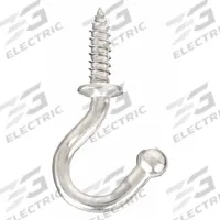 SUGATSUNE Cup Hook: Screw-In, 11 lb Wt Capacity, 1 Points per Hook, Silver, 29/32 in Projection (MPN TL-20). Key specifications — Color: Silver; Finish: Polished; Material: Stainless Steel; Product Type: Cup Hook.