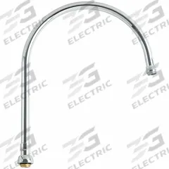 CHICAGO FAUCETS Spout: Spout, Arc, Swivel Spout, Brass, Polished Chrome, Laminar, 10 in Spout Reach (MPN GN10ASWGJKABCP). Key specifications — Includes: Mounting Hardware; Product Type: Spout; Spout Style: Swivel; Body Material: Brass; Color/Finish: Polished Chrome; Brand: CHICAGO FAUCETS.