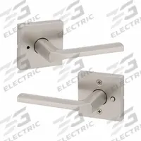 KWIKSET Door Lever Lockset: Privacy Lever Locksets, Nickel, ADA Compliant (MPN 730LSL-SQT-15-6AL-RCS). Key specifications — Ligature Resistance: Not Ligature-Resistant; Brand: KWIKSET; Lockset Function ANSI Code: F76; Visual Indicator Message: No Message; Lockset Style: Rose; ADA Compliant: Yes; Finish: Satin Nickel-Plated : Zinc.