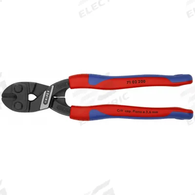 KNIPEX Bolt Cutters: Steel, For 1/4 in Max Dia Soft Steel, For 3/16 in Max Dia Medium Steel - Miniature Bolt & Chain Cutters