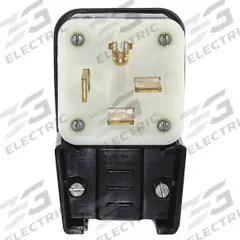 LEVITON Straight Blade Plug: 15-50P, 250V AC, 50 A, 3 Pole, 4 Blade, Black (MPN 8452-P)