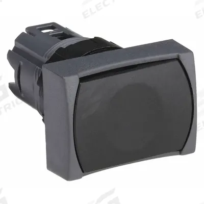 SCHNEIDER Flush Push Button: Black, 16 mm Mounting Size, Non-Metallic - Flush-Mount & Recessed Push-Button Operators