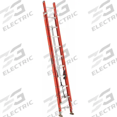 LOUISVILLE LADDER Extension Ladder: 20 ft Ladder Size, Fiberglass, 300 lb Load Capacity - Non-Conductive Fiberglass Extension Ladders