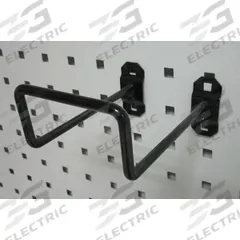 APPROVED VENDOR Double Closed Pegboard Hook: 5 1/2 in x 4 in, Screw-In, Surface, Black (MPN 5TPN8). Key specifications — Mounting Type: Surface; Color: Black; Accessory Type: 80-Degree Closed Hook; Locking System: Screw-In; Brand: APPROVED VENDOR.
