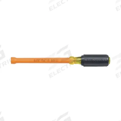 KLEIN TOOLS Hollow Round Shank Nut Driver: Straight, SAE, Without Magnetized Tip, Std - Insulated Nut Drivers