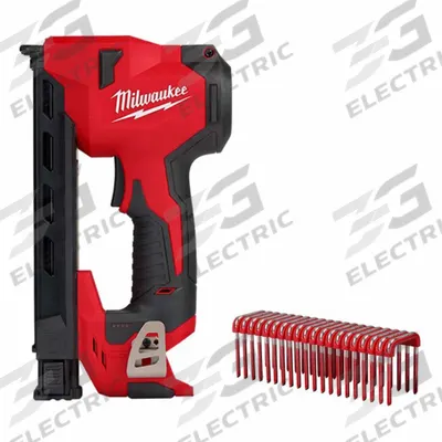 MILWAUKEE Staple Gun Kit: Tool Only, 1 in Insulated Cable Staples, Sequential - Milwaukee Cordless Staplers