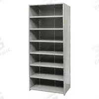 HALLOWELL Metal Shelving: Standalone, Heavy-Duty, 48 in x 24 in, 84 in Overall Ht, 8 Shelves (MPN F7723-24HG). Key specifications — Assembled: Unassembled; Shelving Material: Steel; Frame Material: Steel; Color: Gray; Brand: HALLOWELL.