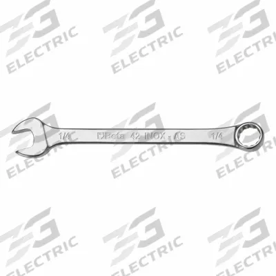 BETA Combination Wrench: Stainless Steel, Natural, 1/4 in Head Size - SAE Spline Combination Wrenches