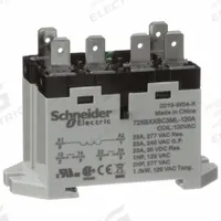 SCHNEIDER Enclosed Power Relay: DIN-Rail & Surface Mounted, 25 A Current Rating, 120V AC, DPST-NO (MPN 725BXXBC3ML-120A). Key specifications — attr211321: SCHNEIDER; attr864598: Square; attr864602: DIN Rail & Top Flange; attr864634: Quick-Connect; attr864642: 725BXXBC3ML-120A; attr869492: 25 A at 240V AC (Resistive Load); attr934629: Harmony™ 725 Power Series.