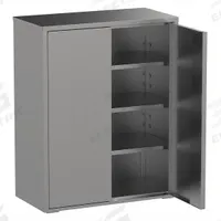 JAMCO Storage Cabinet: 36 in x 24 in x 61 in, Paddle Handle & Keyed, 18 ga Panel Thick, Shelves (MPN KF236). Key specifications — Cabinet Color: Gray; Method of Construction: Welded; Assembled: Assembled; Mobility: Stationary; Adjustable Shelves: Adjustable; Cabinet Finish: Polished; Cabinet Material: Stainless Steel; Brand: JAMCO.