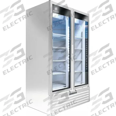 BEVERAGE-AIR Refrigerated Merchandiser: 78 3/8 in x 47 1/8 in x 29 1/4 in, White - Glass Door Refrigerator Merchandisers