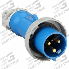 HUBBELL Pin and Sleeve Plug: Blue, 250V AC, Single Phase, 30 A, 2 Pole, 3 Wire, IEC Grounding (MPN HBL330P6W). Key specifications — Brand: HUBBELL.