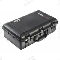 PELICAN Protective Case: 12 3/4 in x 23 in x 7 1/2 in Inside, Dividers, Black, Stationary, 9 lb Wt (MPN 1555AIRWD). Key specifications — Closure Type: Double Throw; Brand: PELICAN; Carry-On Size: No.