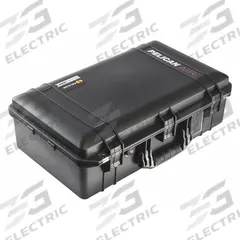 PELICAN Protective Case: 12 3/4 in x 23 in x 7 1/2 in Inside, Dividers, Black, Stationary, 9 lb Wt (MPN 1555AIRWD). Key specifications — Closure Type: Double Throw; Brand: PELICAN; Carry-On Size: No.