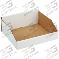 PACKAGING CORPORATION OF AMERICA Corrugated Shelf Bin: 11 in Overall Lg, 12 1/4 in x 4 3/4 in, White (MPN 1W769). Key specifications — Brand: PACKAGING CORPORATION OF AMERICA; % Recycled Content: 30-45%; Manufacturer Part Number: 1W769; Includes Dividers: Dividers Not Included; Electrostatic Discharge: Not Electrostatic Discharge Conductive.