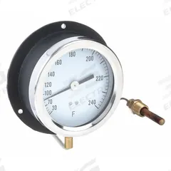 APPROVED VENDOR Analog Panel Mount Thermometer: 30°F to 240°F, ±1°F Scale Division, 4.5 in Dial Dia (MPN 12U661). Key specifications — Brand: APPROVED VENDOR; Accuracy: ±1 °F Scale Division.