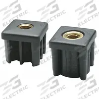 ELESA Tube End Leveling Mount: Square, Nylon, 5/8"-11 Thread Size, 1,344 lb Capacity, 0.12 in (MPN NDX.Q-1-1/2X0,120- B 5/8-11). Key specifications — Thread Size: 5/8"-11; Body Material: Nylon.