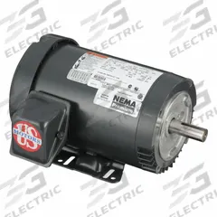 U.S. MOTORS General Purpose Motor: C-Face Mount, Totally Enclosed Fan Cooled, 3 hp, 208-230/460V AC (MPN U3P1A14C). Key specifications — Brand: U.S. MOTORS; Nameplate Voltage @ 60 Hz: 208-230/460V AC; Full Load Current @ 60 Hz: 8.1-7.2/3.6 A; Nameplate RPM @ 60 Hz: 3,600 RPM; Motor Enclosure: TEFC.