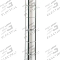 METRO Industrial Wire Shelving Post: 27 in x 1 in, Steel, Split Sleeve, Silver, 1 Posts (MPN 27UP). Key specifications — Brand: METRO; Recommended Environments: Dry; Leveling Feet Included: No; Color: Silver; Finish: Chrome; Material: Steel.