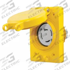 HUBBELL Locking Receptacle: Non-NEMA, Yellow, 120/208V AC, 20 A Current Rating, 4 Poles, 4 Wires (MPN HBL67W09). Key specifications — Brand: HUBBELL.