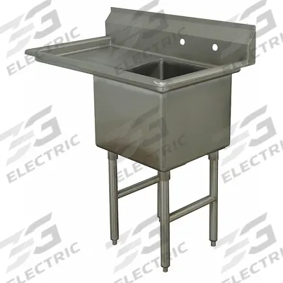 ADVANCE TABCO Scullery Sink: 1 Bowls, 43 in Overall Ht, 38 1/2 in Overall Lg - One-Bowl Freestanding Kitchen & Bar Sinks without Faucets