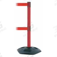 TENSABARRIER Barrier Post with Belt: Red, No Pattern, No Legend, 7 1/2 ft Belt Lg, Red (MPN 886T2-21-STD-NO-R5X-C). Key specifications — Base Material: Rubber; Belt Color: Red; Brand: TENSABARRIER; Post Material: Plastic; Post Color: Red; Message: No Legend.