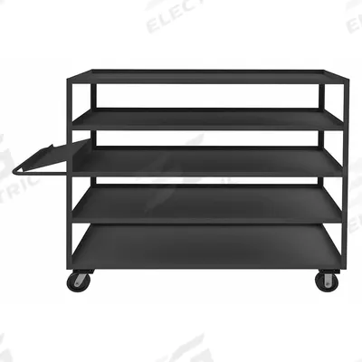 APPROVED VENDOR Utility Cart: 3,000 lb, 5 Shelves, 78 in L x 25 in W x 63 in H Overall Dim - Order-Picking Utility Carts with Lipped Metal Shelves