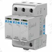 EATON Surge Protection Device: Three Phase, 120V AC Delta, 3 Poles, 3 + Ground Wires, L-G/L-N/N-G (MPN AGDN12030R). Key specifications — Voltage: 120V AC Delta; Number of Wires: 3 Wires + Ground; Modes of Protection: L-G; Max. Continuing Operating Voltage: 120 V AC; Voltage Protection Rating: 1500V (L-L, L-G); Short Circuit Current Rating: 200 kA; Filtering: No; Includes: Alarm Contacts.