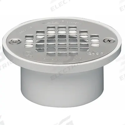 OATEY Floor Drain: 5 in Overall Dia, 5 in Grate Size, 3 in Nominal Pipe Size - Plastic Floor Drains for Unfinished Floors