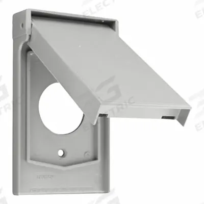 LEVITON Wall Plate: Thermoplastic Nylon, 1.60" Hole/Single Receptacle, 1 Gangs - Plastic Weatherproof Electrical Box Covers