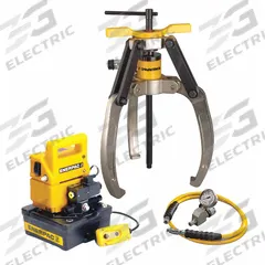 ENERPAC Hydraulic Puller Set: 24 ton Capacity with Attachments, 24 ton Cylinder Nominal Capacity (MPN LGHS324EB). Key specifications — attr98874: ENERPAC; attr96739: Threaded Hollow Saddle; attr1177737: Electric Pump.