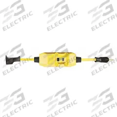SOUTHWIRE GFCI: Manual Reset, 2 ft Lg, 12/3, 6-20P Plug, 20 A Current, 240V AC, 6-20R, Yellow, SJTW (MPN 26000011-6). Key specifications — NEMA Plug Configuration: 6-20P; NEMA Receptacle Configuration: 6-20R; Brand: SOUTHWIRE; Voltage: 240V AC.