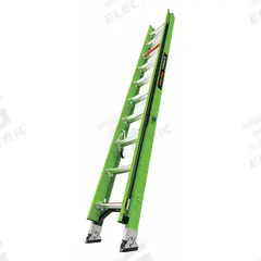 LITTLE GIANT Extension Ladder: 20 ft Ladder Size, Fiberglass, 375 lb Load Capacity, 38 lb Wt (MPN 17920). Key specifications — Color: Green; Brand: LITTLE GIANT; Included Features: Ground Cue; Removable Fly: Fixed.