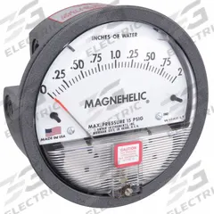 DWYER Differential Pressure Gauge: Back/Single-Side, 1/8 in NPT Female, 2000, 4 in Dial, IP67, IP67 (MPN 2002). Key specifications — Sensor Type: Diaphragm; Series: 2000; Housing Material: Die Cast Aluminum; Certificate of Calibration: Not Included.