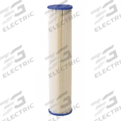 PENTAIR/PENTEK Water Filter Cartridge: 20 micron, Pleated, 20 gpm, 20 in Overall Ht (MPN 255495-75). Key specifications — Brand: PENTAIR/PENTEK; Filter Media: Resin-Impregnated Pleated-Cellulose Polyester.