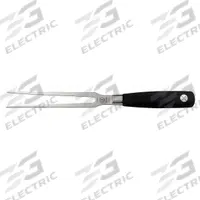MERCER CUTLERY Meat Serving Fork: 11 3/4 in Overall Lg, Black/Silver, NSF Certified, 2 Tines (MPN M21046). Key specifications — Material: High Carbon Stainless Steel; Brand: MERCER CUTLERY; NSF Certified: Yes; Color: Black/Silver.