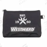 WESTWARD Tool Bag Set: 9 in W x 1 in D x 6 in H, Black, Polyester, 3 Inside Pockets, 3 Bags, 3 PK (MPN 32PJ44). Key specifications — attr1116347: Black; attr1116368: WESTWARD.
