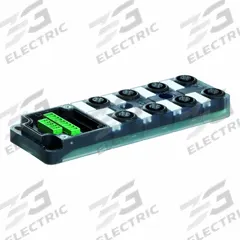 MURRELEKTRONIK M12 distribution block: EXACT12, 8 Ports, 4 Pole M12 Female (MPN 8000-88400-0000000). Key specifications — IP Rating: IP67; Features: PNP Electrical Design; For Use With: 14-Pole Screw Terminal Cap.