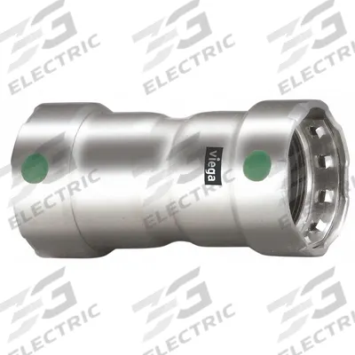 VIEGA MEGAPRESS Crimp Coupling Fitting: 1 1/2 in Pipe x 1 1/2 in Pipe Size - Potable Water Stainless Steel Press Fittings