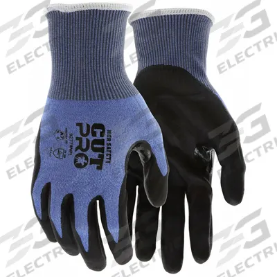 MCR SAFETY Cut Resistant Glove: S, ANSI Cut Level A7, Palm, Dipped, Nitrile, HPPE ( 18 ga ) - Heavy-Duty Cut-Resistant Gloves with Foam Nitrile Coating