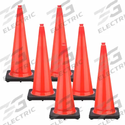 MR. CHAIN Traffic Cone: MUTCD/NCHRP-350, 36 in Cone Ht, Orange, Non-Reflective, PVC - Traffic Cones for Roadway Use