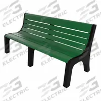 ULTRASITE Outdoor Bench: Newport, 72 in Overall Lg, 33 3/8 in Overall Ht, Green, Black (MPN PB 6GRENEW). Key specifications — Manufacturer Part Number: PB 6GRENEW; Brand: ULTRASITE; Frame Color: Black; Product Type: Outdoor Bench; Seat Color: Green; Series: Newport.