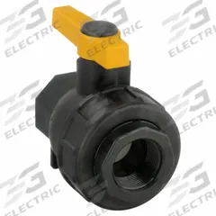 BANJO Manual Two-Way Ball Valve: 1 1/4 in, Polypropylene, Straight, FNPT x FNPT Union, Three-Piece (MPN SUV125FP). Key specifications — Brand: BANJO; Handle Type: Lever; Handle: Lever.