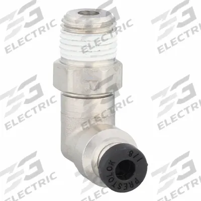 PARKER Push-Fit Elbow Fitting: 1/8 in OD x 1/8 in Pipe Size, Push-to-Connect x MNPTF - Nickel-Plated Brass Tube Fittings